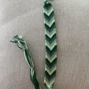 Green Chevron Braided Bracelet